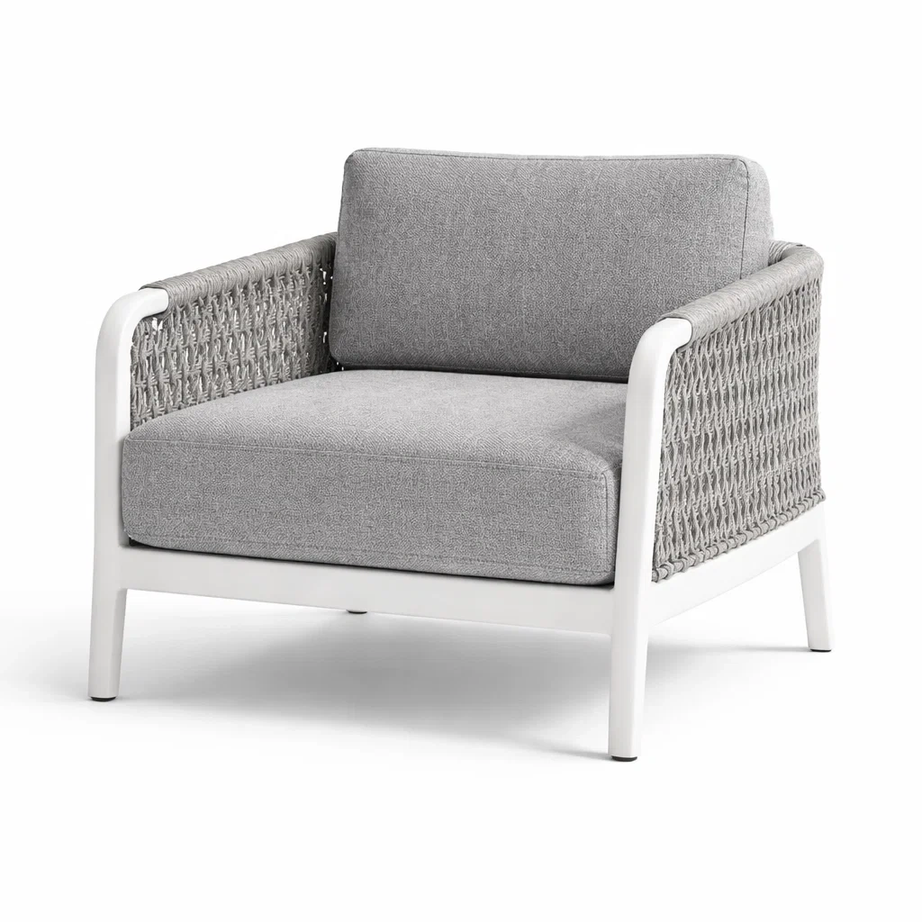 Fauteuil en aluminium et polyester gris-URBANVI BESPLACE