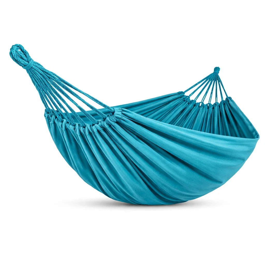 Hamac en tissu coton polyester bleu 200 x 150 cm-URBANVI BESPLACE