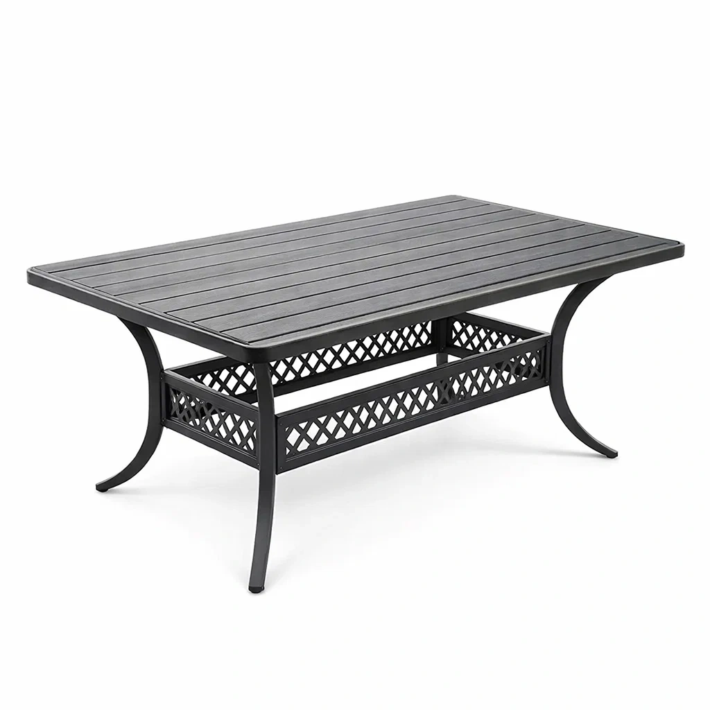 Table en aluminium noir 120 x 70 x 45 cm-URBANVI BESPLACE
