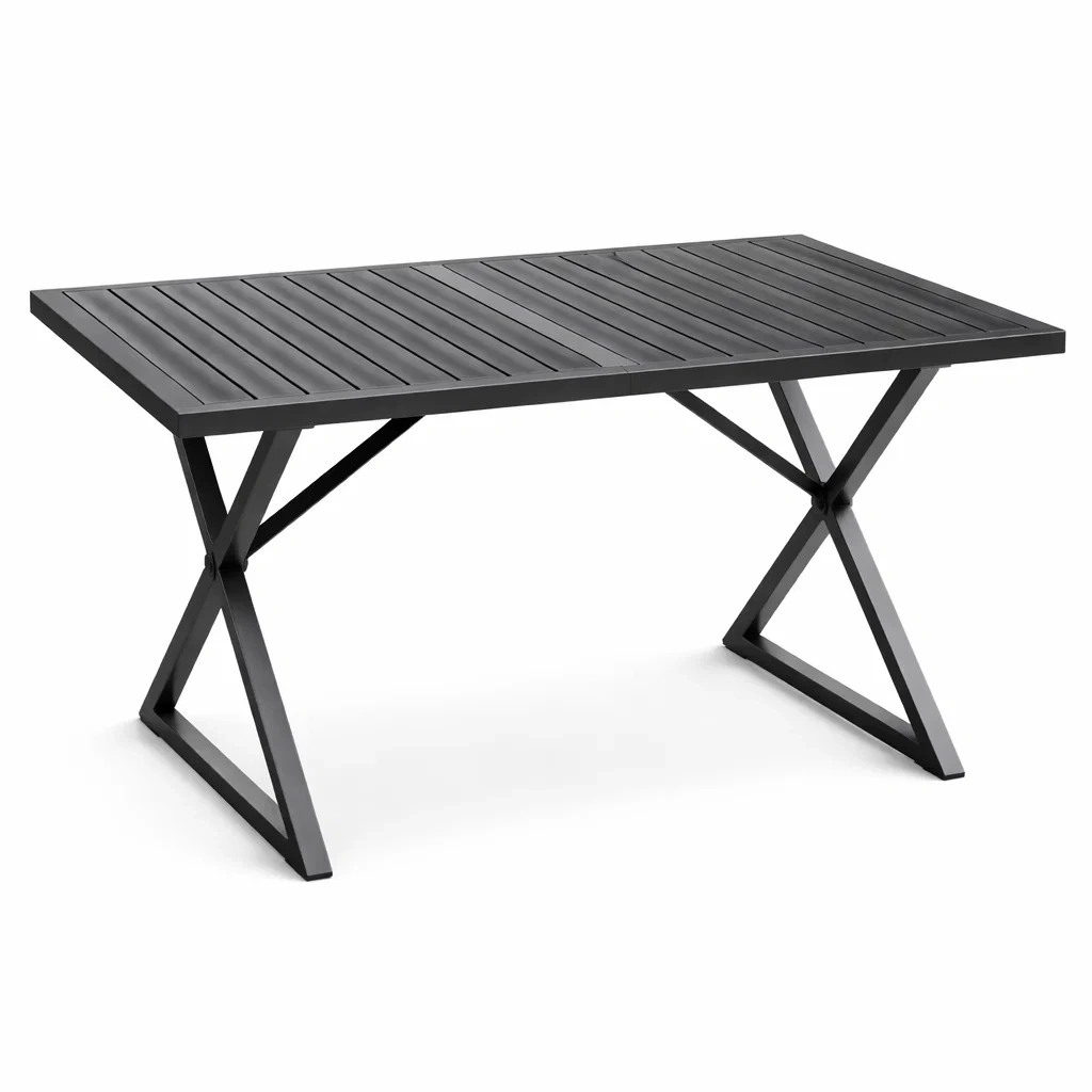 Table en aluminium noir 150 x 90 x 75 cm-URBANVI BESPLACE
