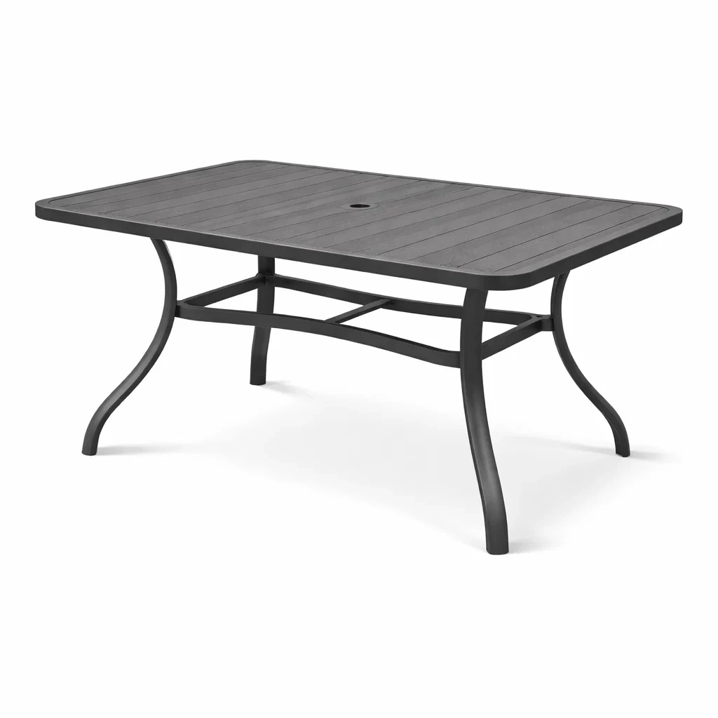 Table rectangulaire en aluminium avec plateau composite gris-URBANVI BESPLACE
