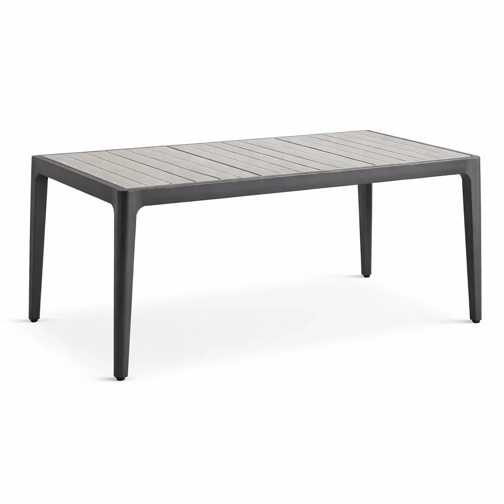 Table en aluminium et bois composite gris 180 x 90 x 75 cm-URBANVI BESPLACE