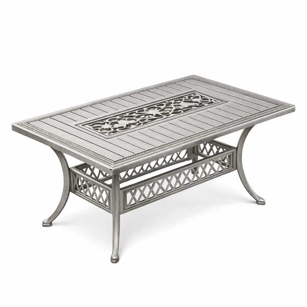 Table en aluminium moulé gris 120 x 60 x 45 cm-URBANVI BESPLACE