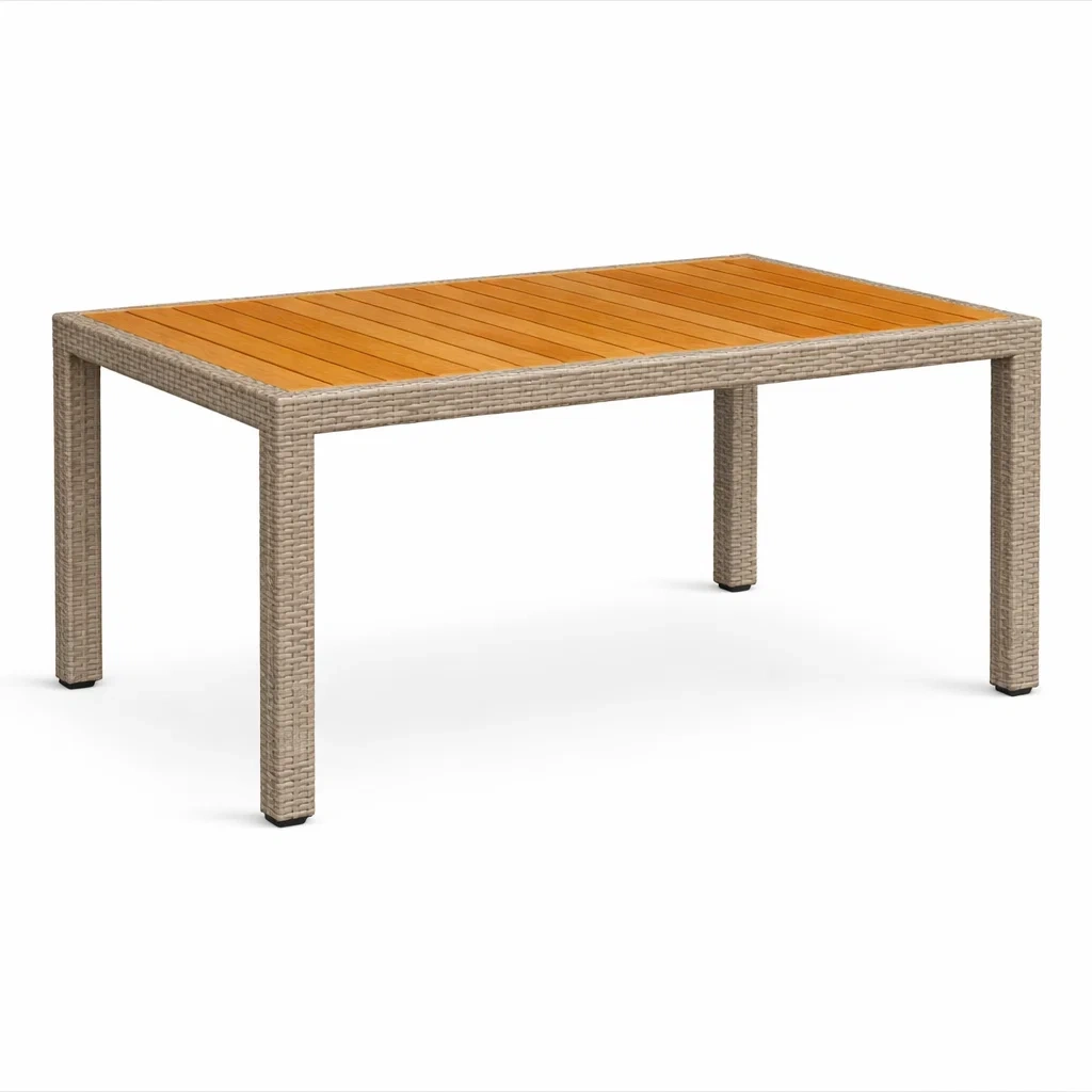 Table rectangulaire en bois et polyéthylène 152 x 90 x 75 cm-URBANVI BESPLACE