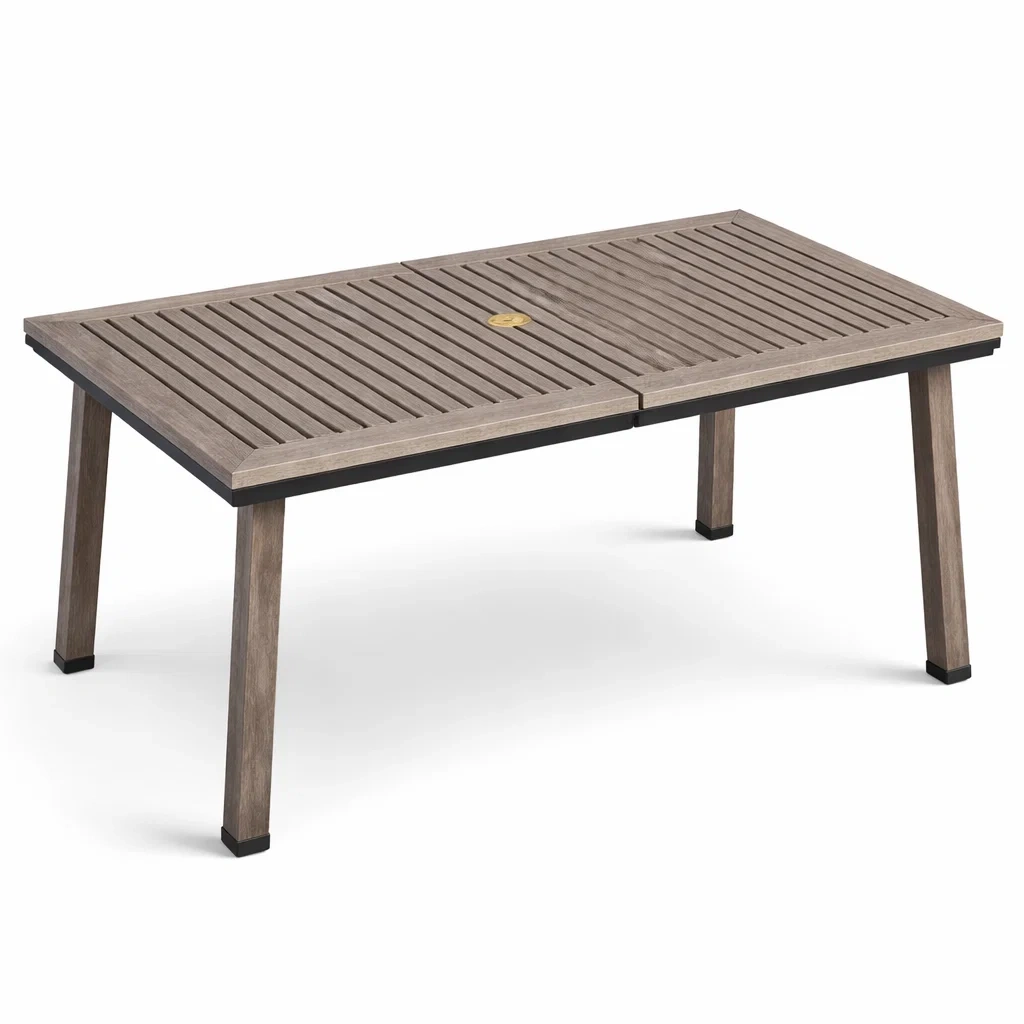 Table rectangulaire en bois composite marron 200 x 100 x 75 cm-URBANVI BESPLACE