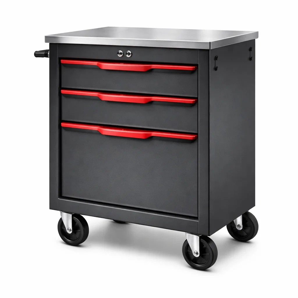 Chariot à outils en acier avec 3 tiroirs-URBANVI BESPLACE
