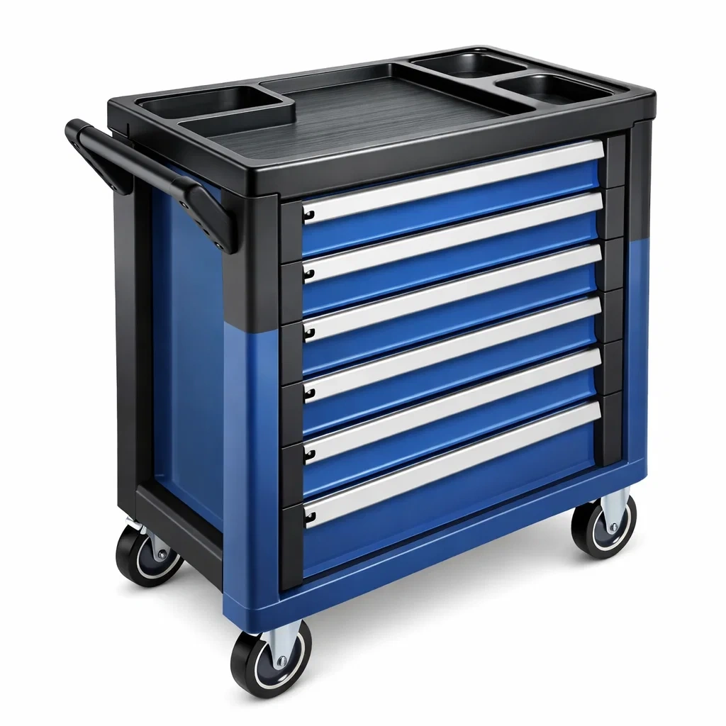 Chariot à outils en métal avec 6 tiroirs et roulettes verrouillables-URBANVI BESPLACE