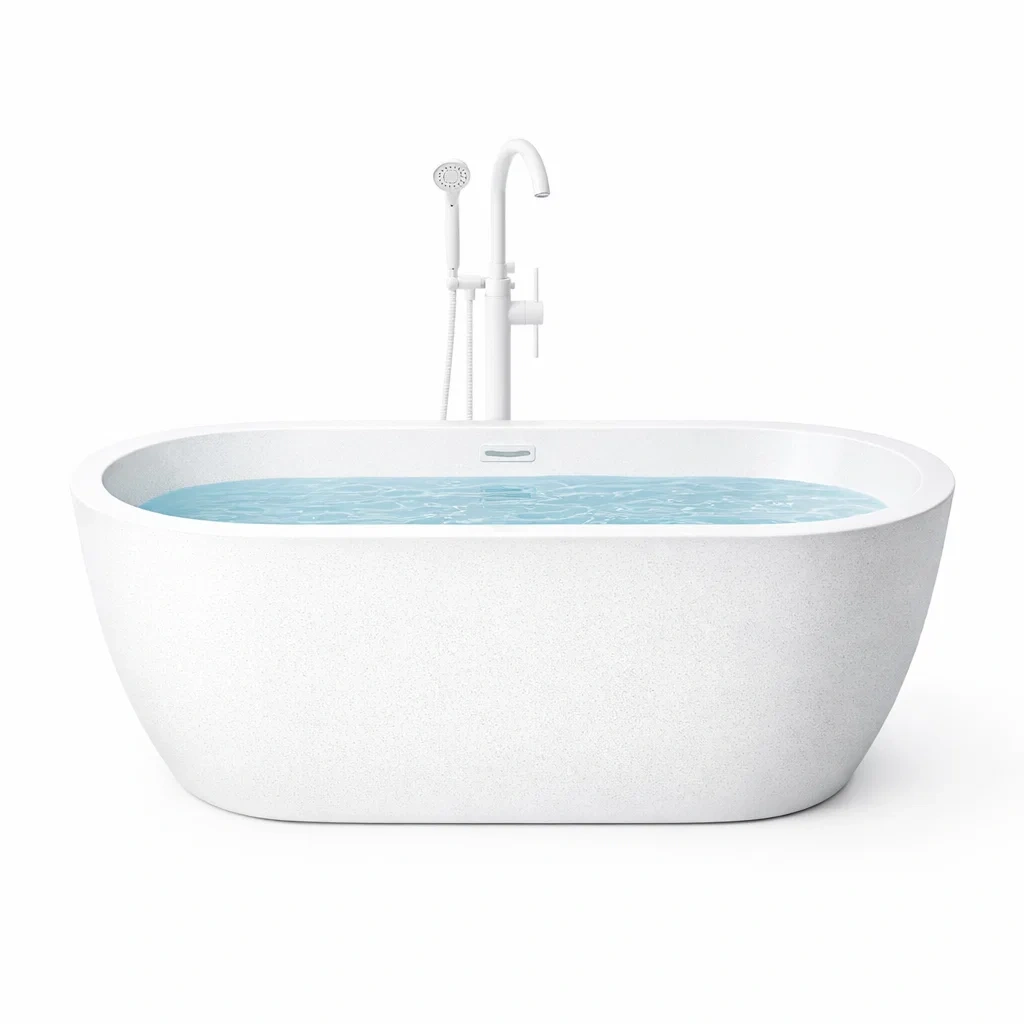 Baignoire îlot en acrylique blanc 170 x 80 x 60 cm-Luxen Ooks Pace