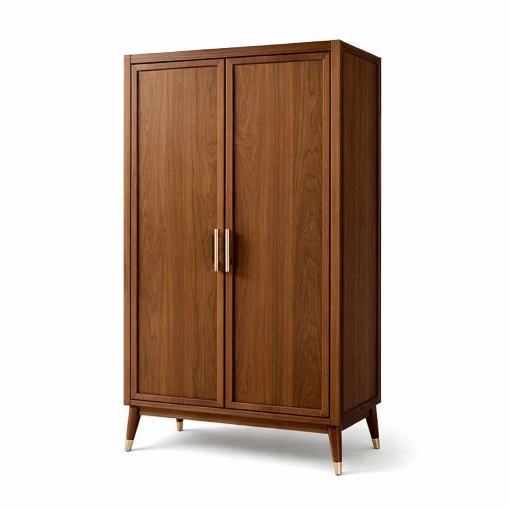 Armoire en bois noyer avec portes doubles 180 x 90 x 50 cm-Luxen Ooks Pace