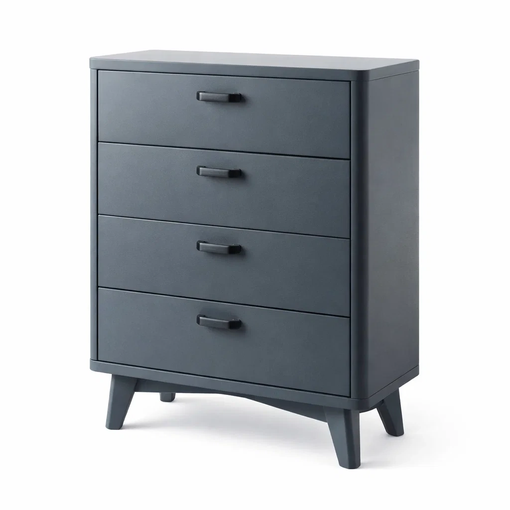 Commode 4 tiroirs en bois MDF gris-Luxen Ooks Pace