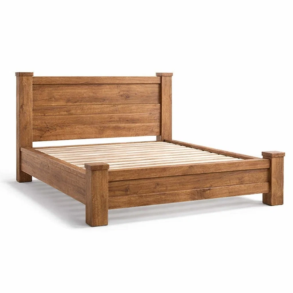 Lit en bois massif marron-Luxen Ooks Pace