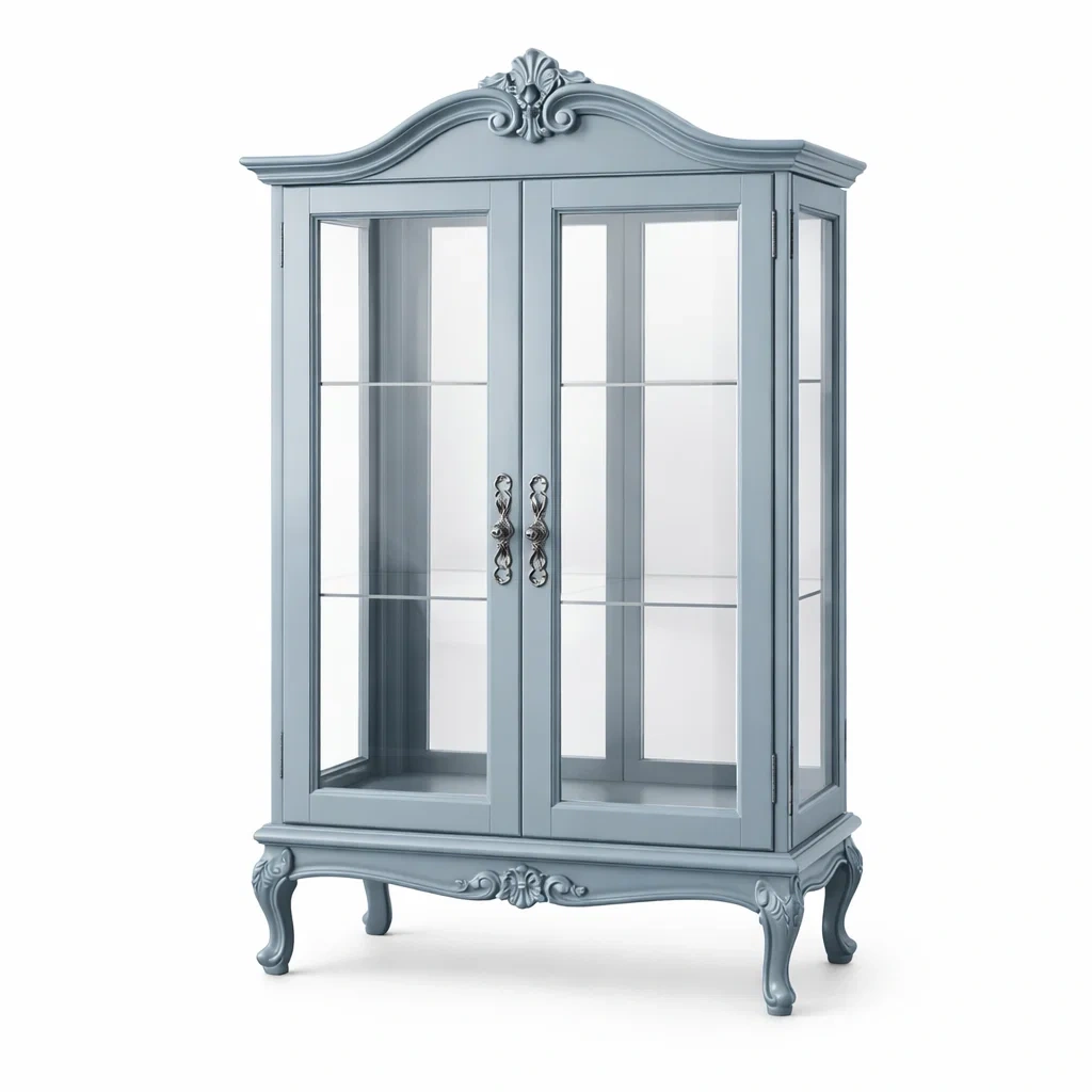 Vitrine en bois bleu et verre trempé-Luxen Ooks Pace