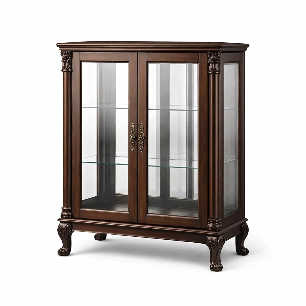 Vitrine en bois avec portes en verre trempé-Luxen Ooks Pace