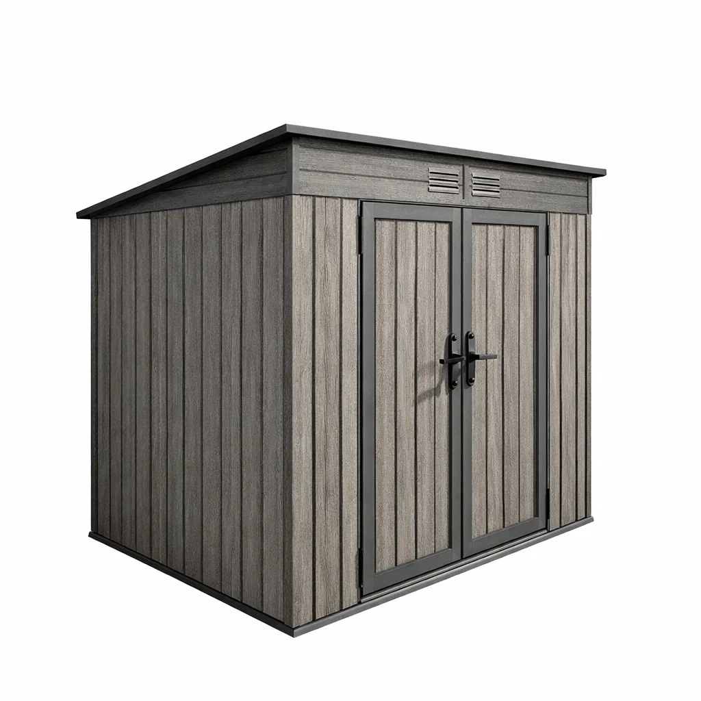 Abri de jardin en résine gris 184 x 111 x 215 cm-LUXERETREATHOME
