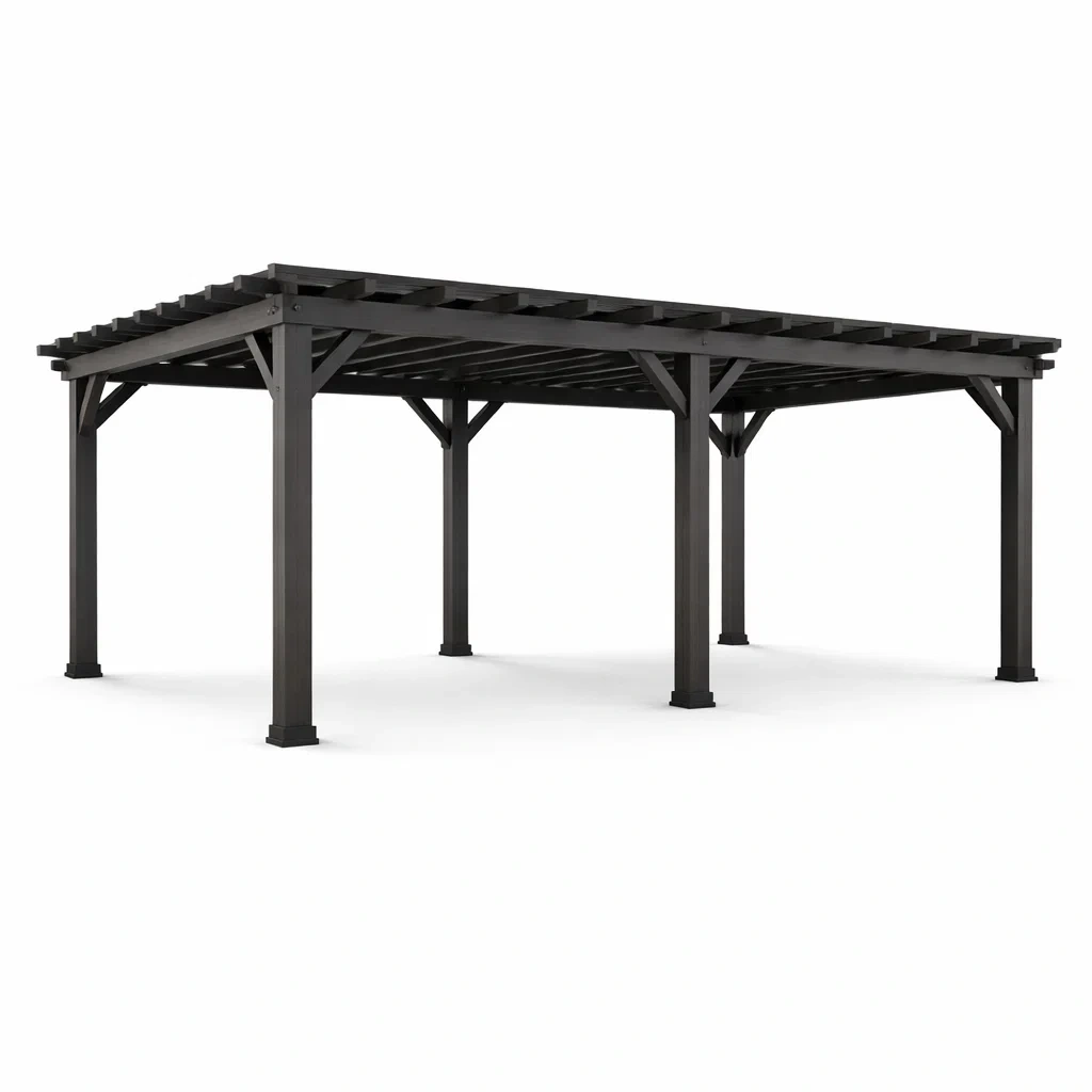 Tonnelle de jardin en métal noir 400x300x230 cm-LUXERETREATHOME