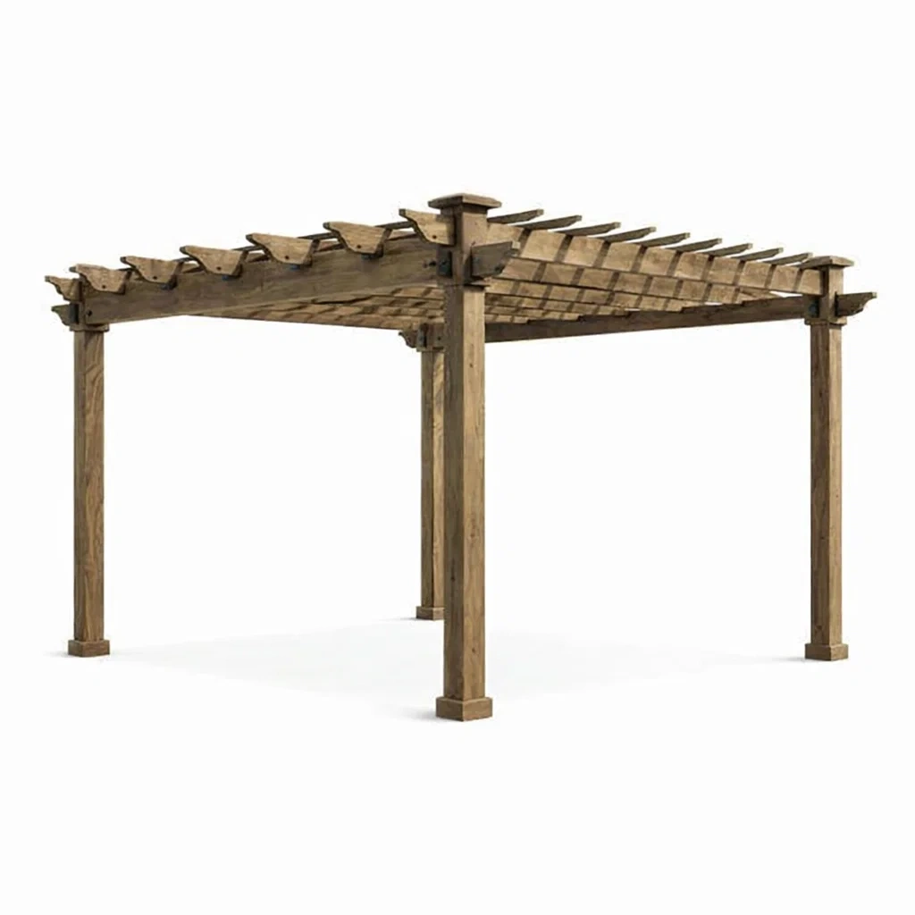 Tonnelle de jardin carrée en bois de cèdre-LUXERETREATHOME