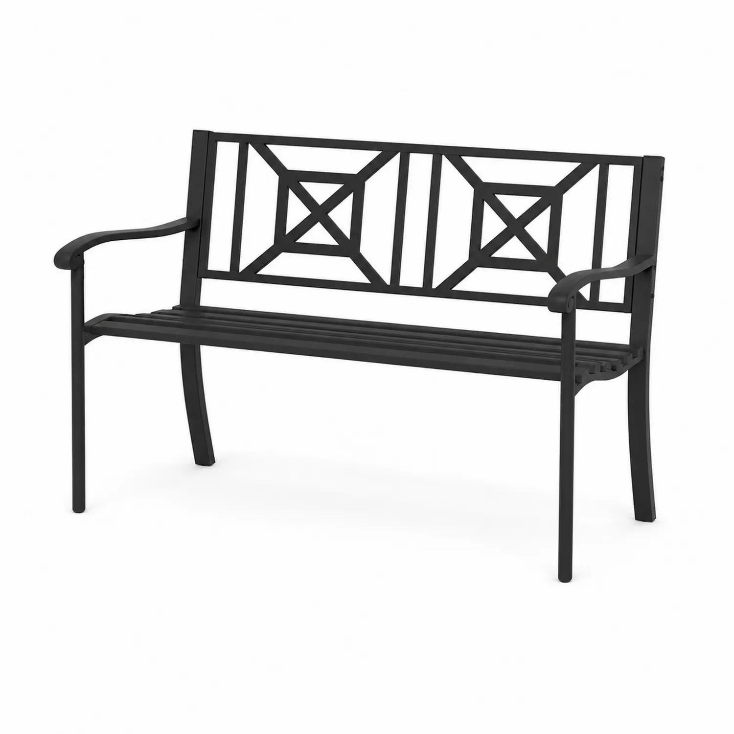Banco de aluminio negro para exterior 125x60x80 cm-Casixorn