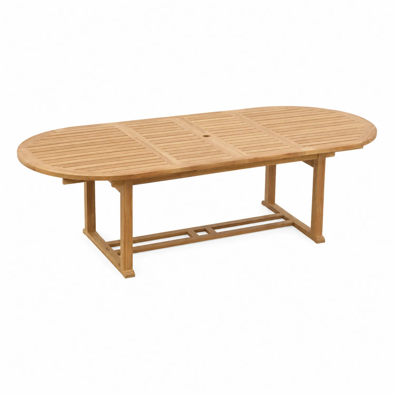 Mesa ovalada de madera de teca para exterior 200x100 cm Marrón-Casixorn