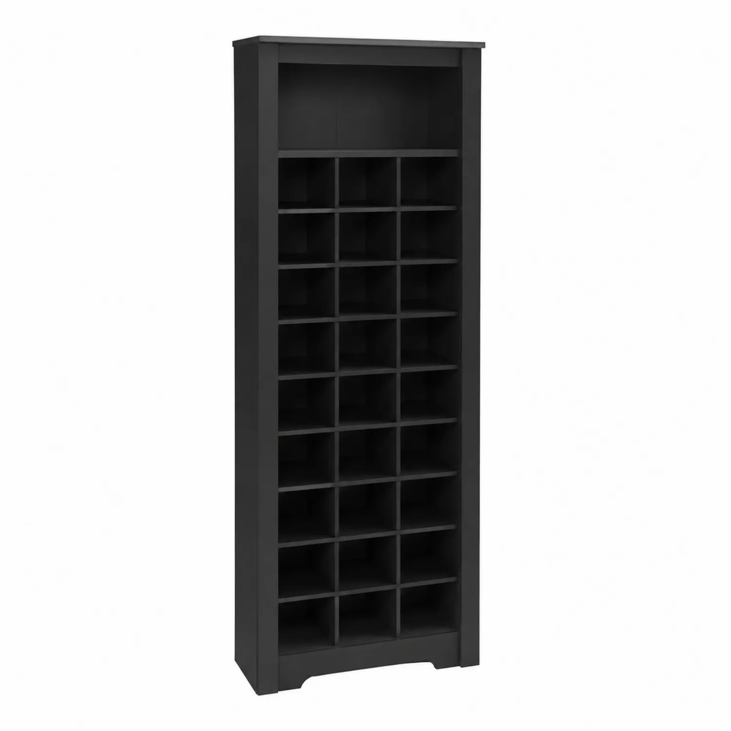 Estantería para Zapatos de Madera Negra con 30 Compartimientos-Casixorn