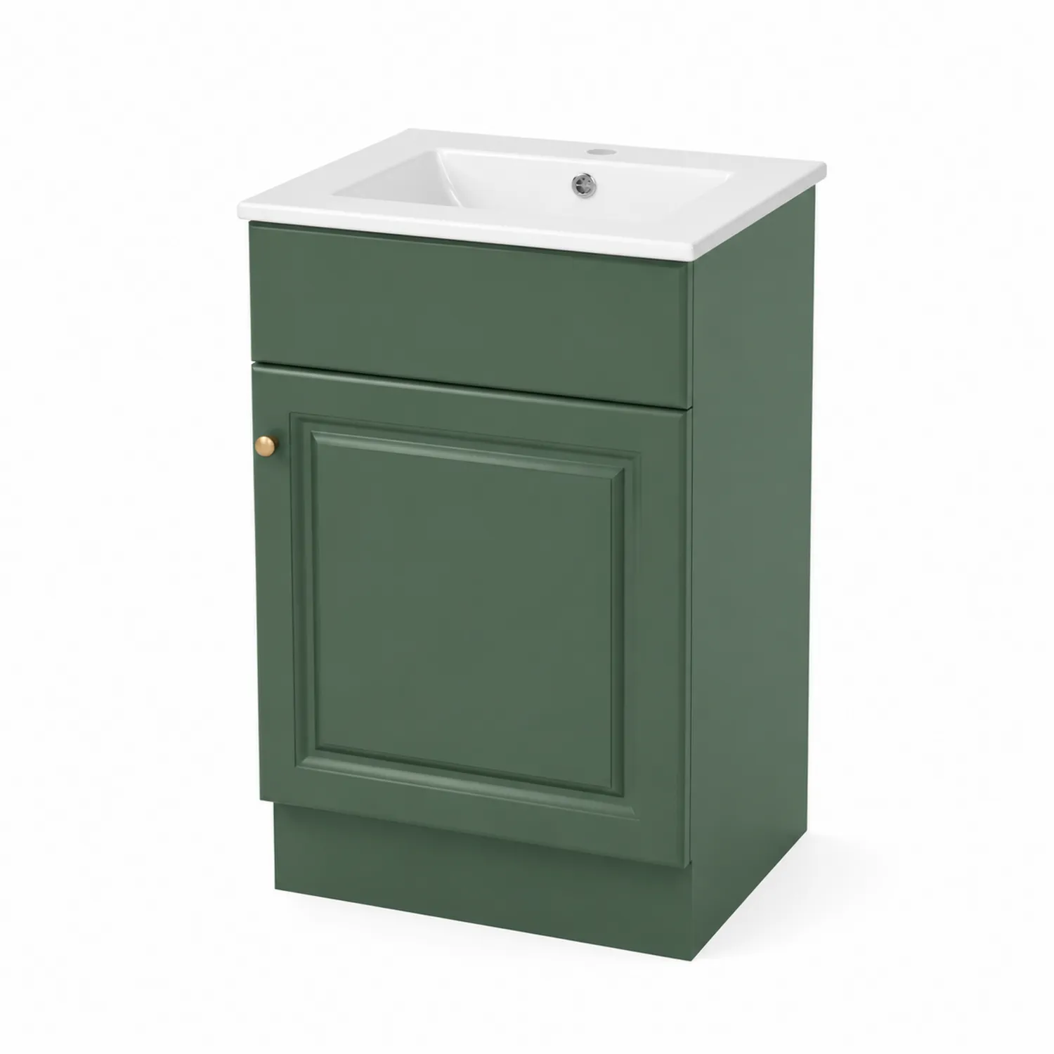 Mueble de lavabo de madera MDF verde con lavabo de cerámica 60x50x85 cm-Casixorn