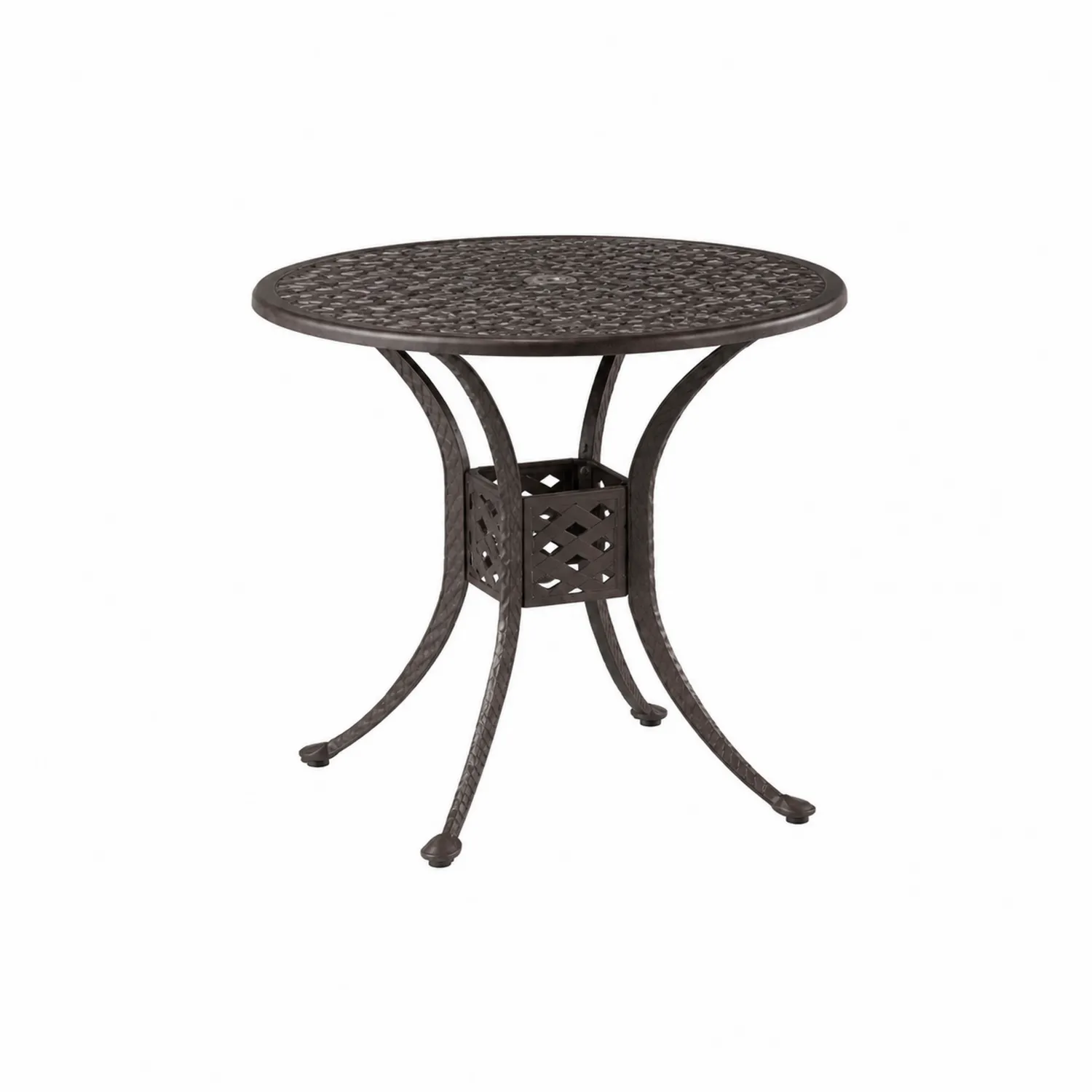 Mesa redonda de aluminio para exterior de 70 cm Marrón-Casixorn