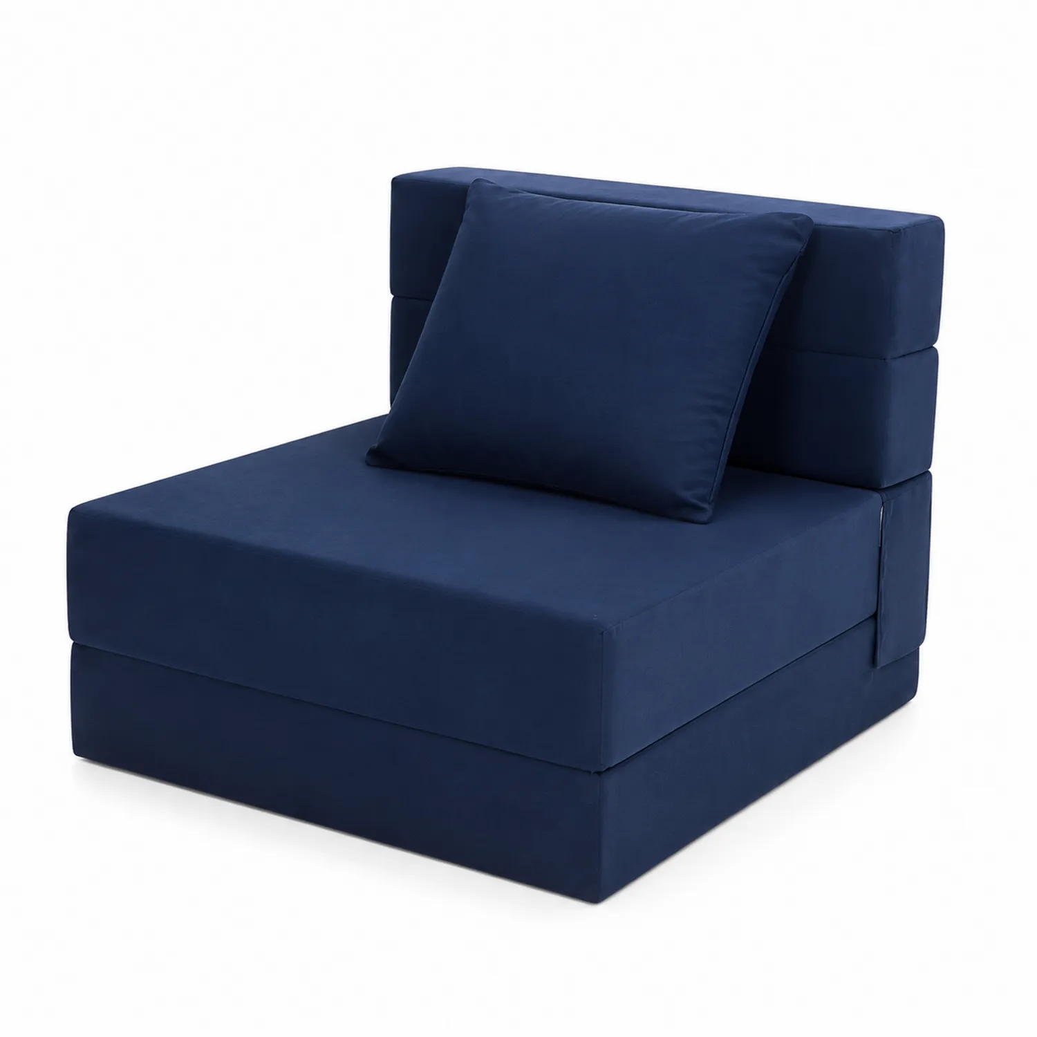 Sofá individual plegable de tela azul marino-Casixorn