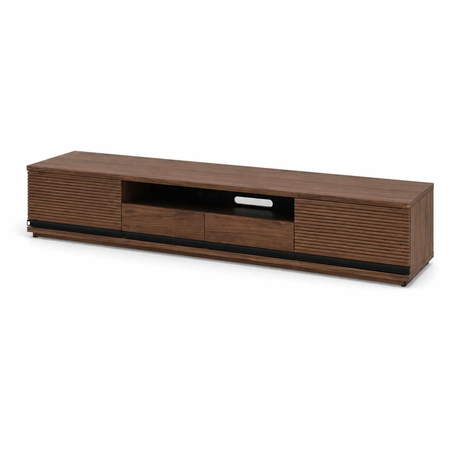 Mueble de TV de madera de nogal con 2 puertas y 1 compartimento Marrón 180x40x45 cm-Casixorn