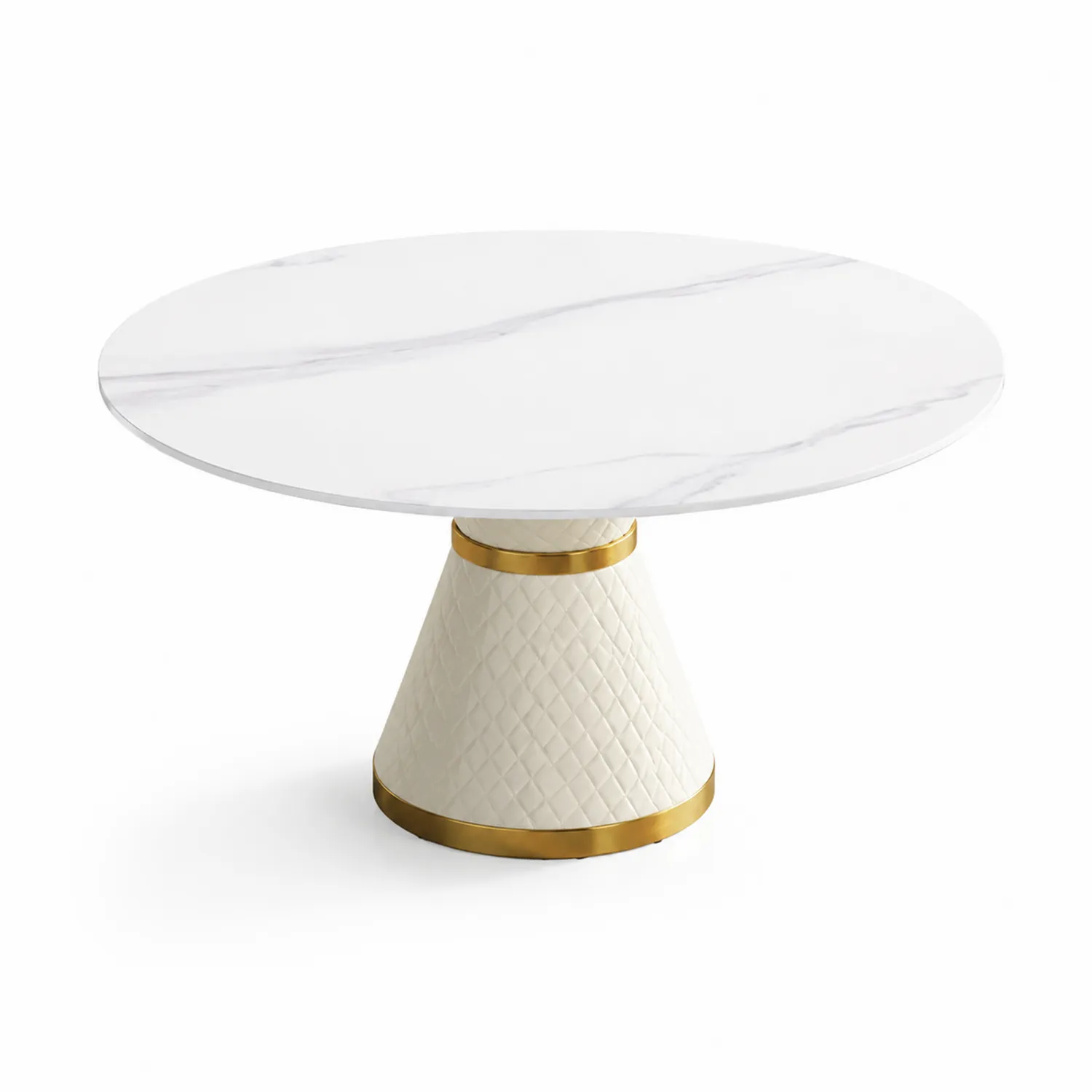 Mesa de comedor redonda de mármol y acero-Casixorn