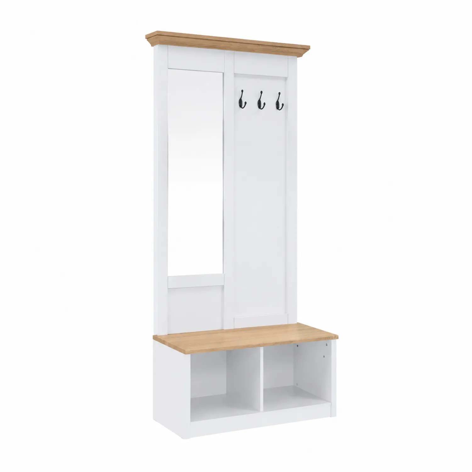 Perchero de MDF con Espejo y Banco 180cm-Casixorn