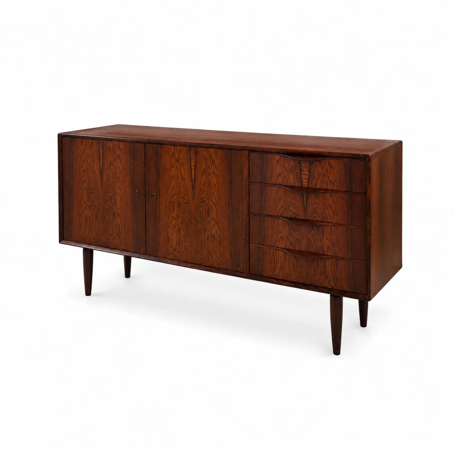 Aparador de Madera de Roble con Puertas y Cajones 150x45x80 cm Marrón-Casixorn
