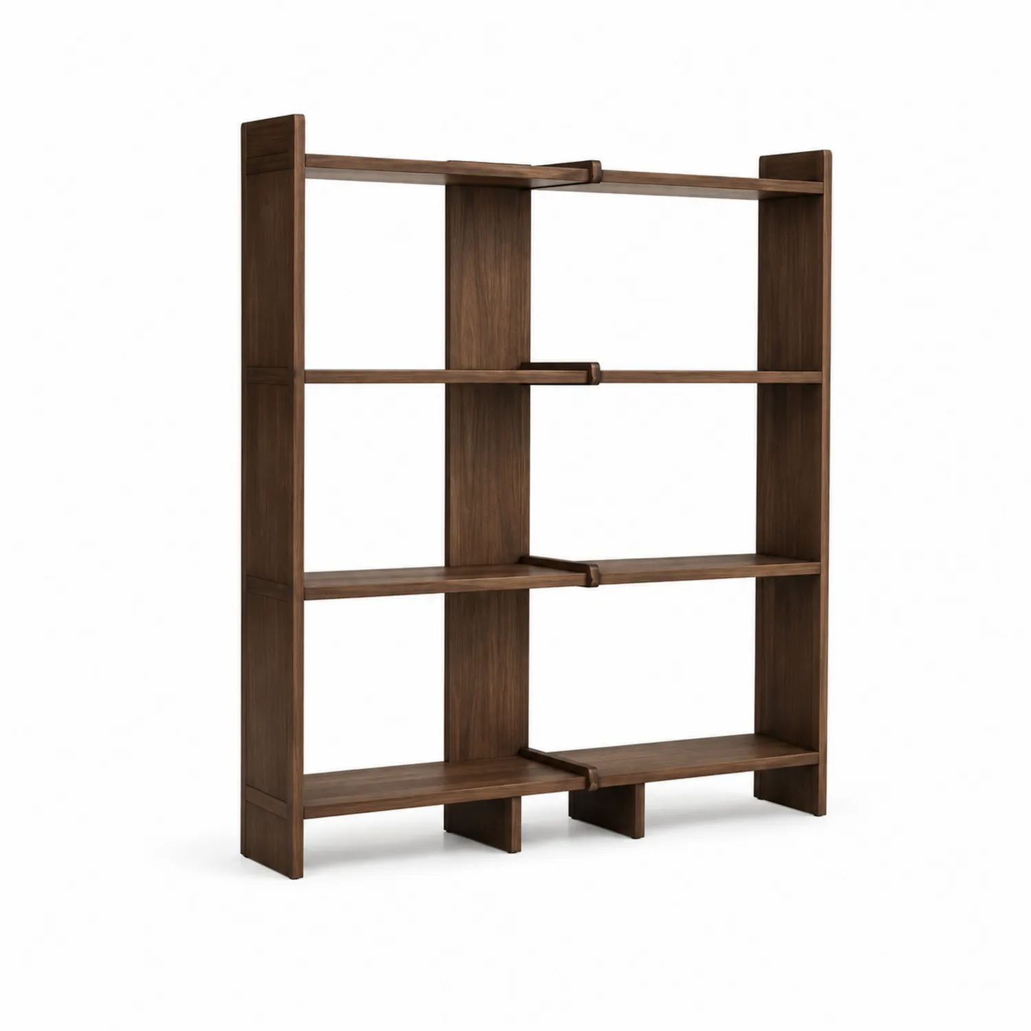 Estantería de Madera de Nogal Marrón-Casixorn
