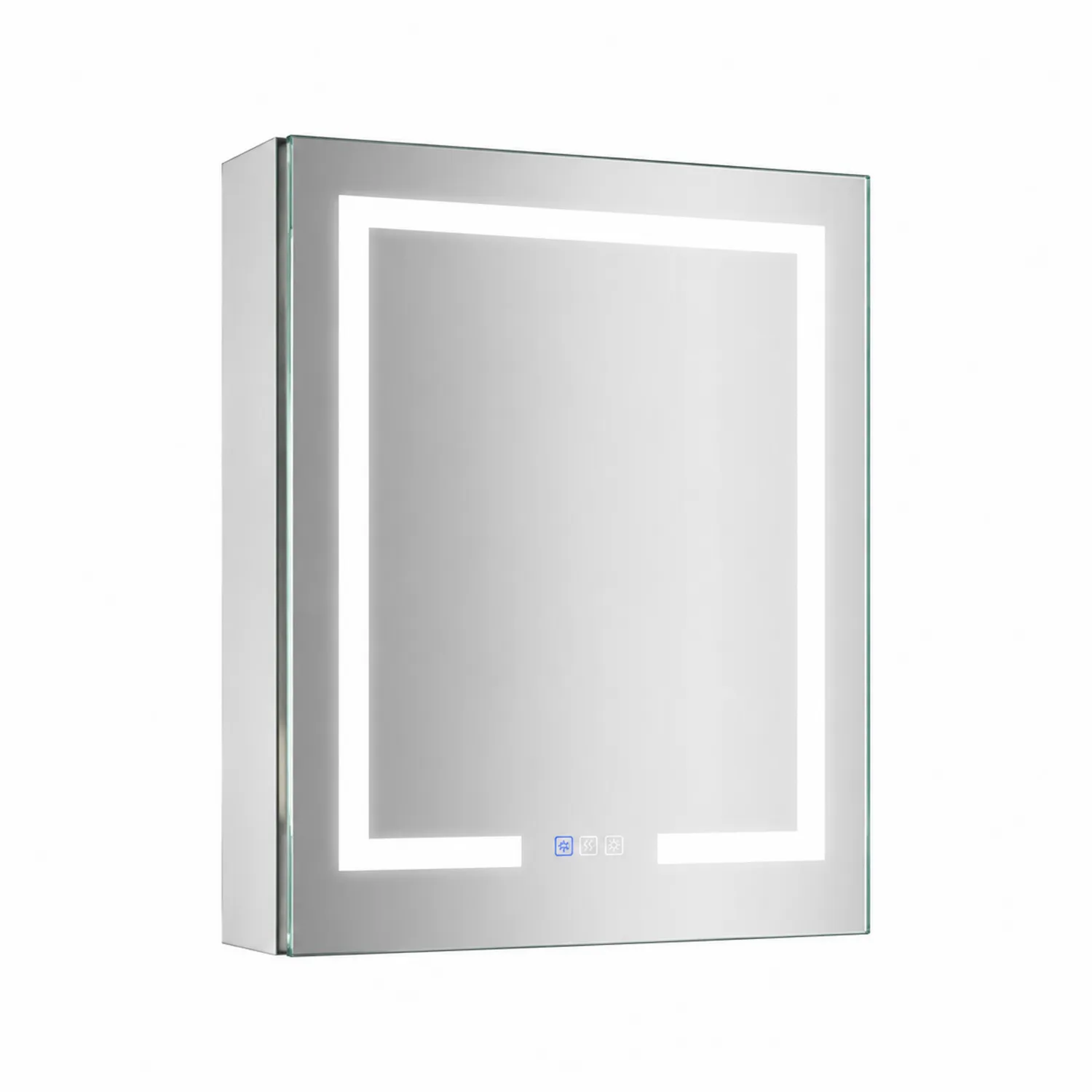 Espejo LED con Armario de Acero Inoxidable 60x80 cm Plata-Casixorn
