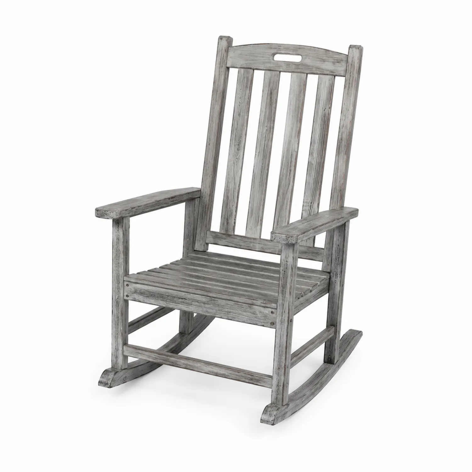 Silla mecedora de madera para exteriores gris-Casixorn