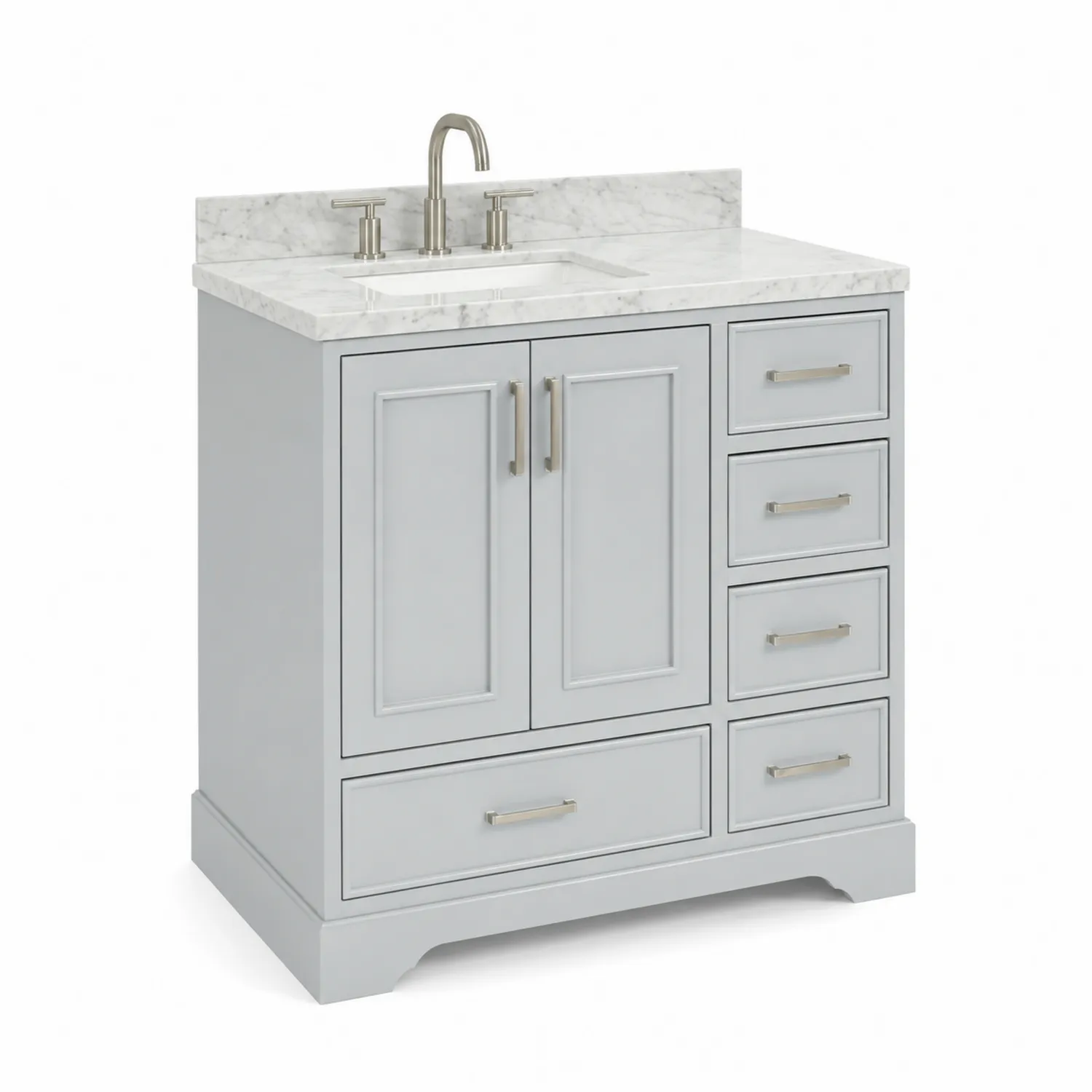 Mueble de baño gris con mármol-Casixorn