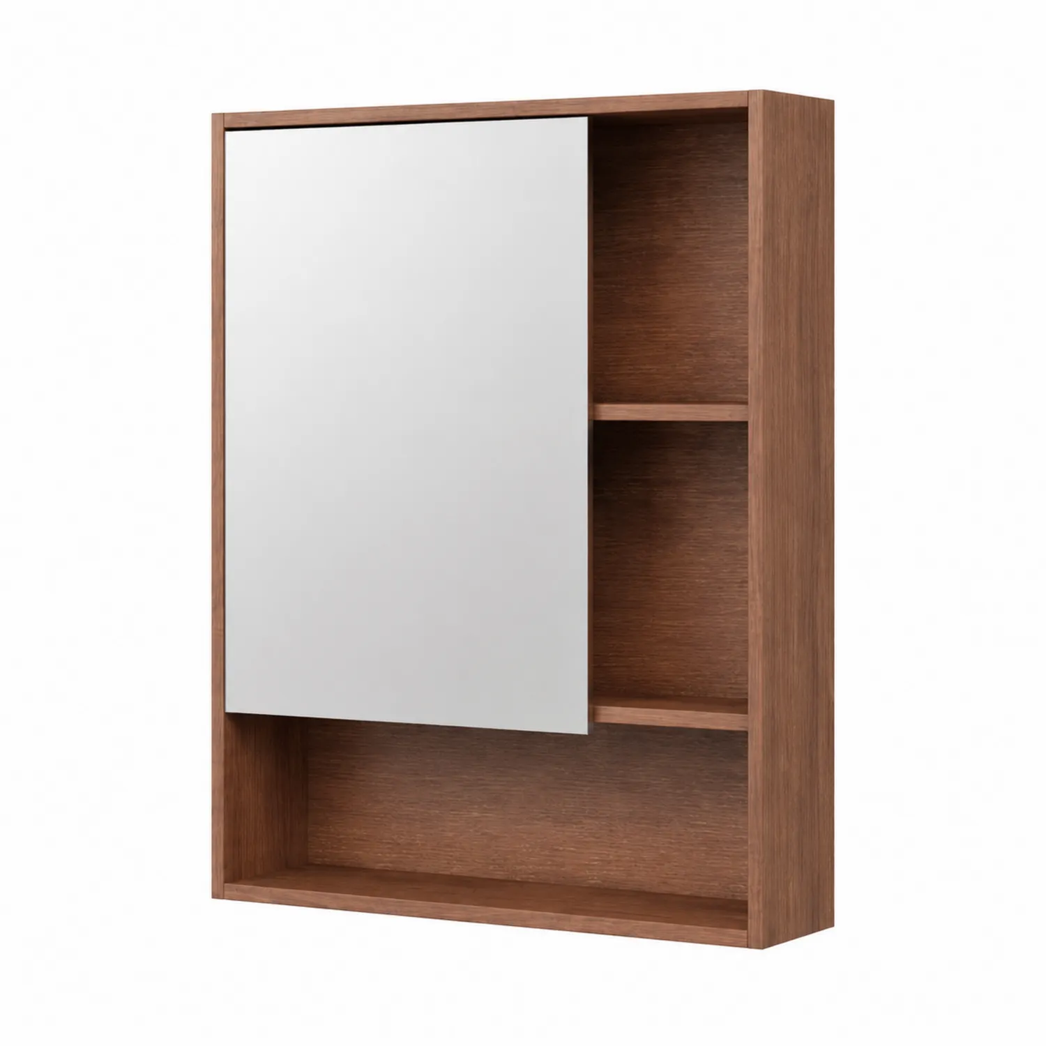 Espejo de baño con armario de madera de nogal 60x80x15 cm Marrón-Casixorn