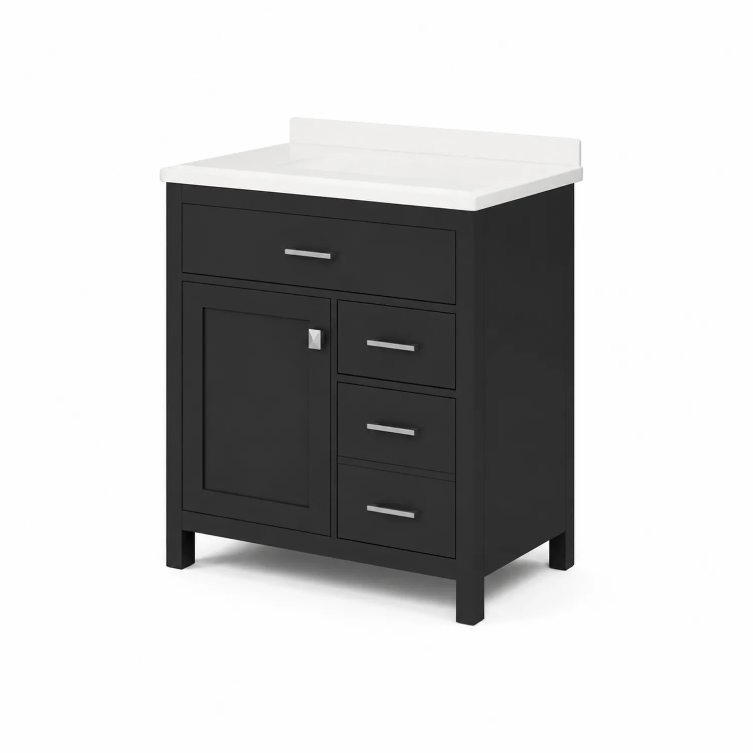 Mueble de baño MDF Negro con Lavamanos Cerámico Blanco-Casixorn