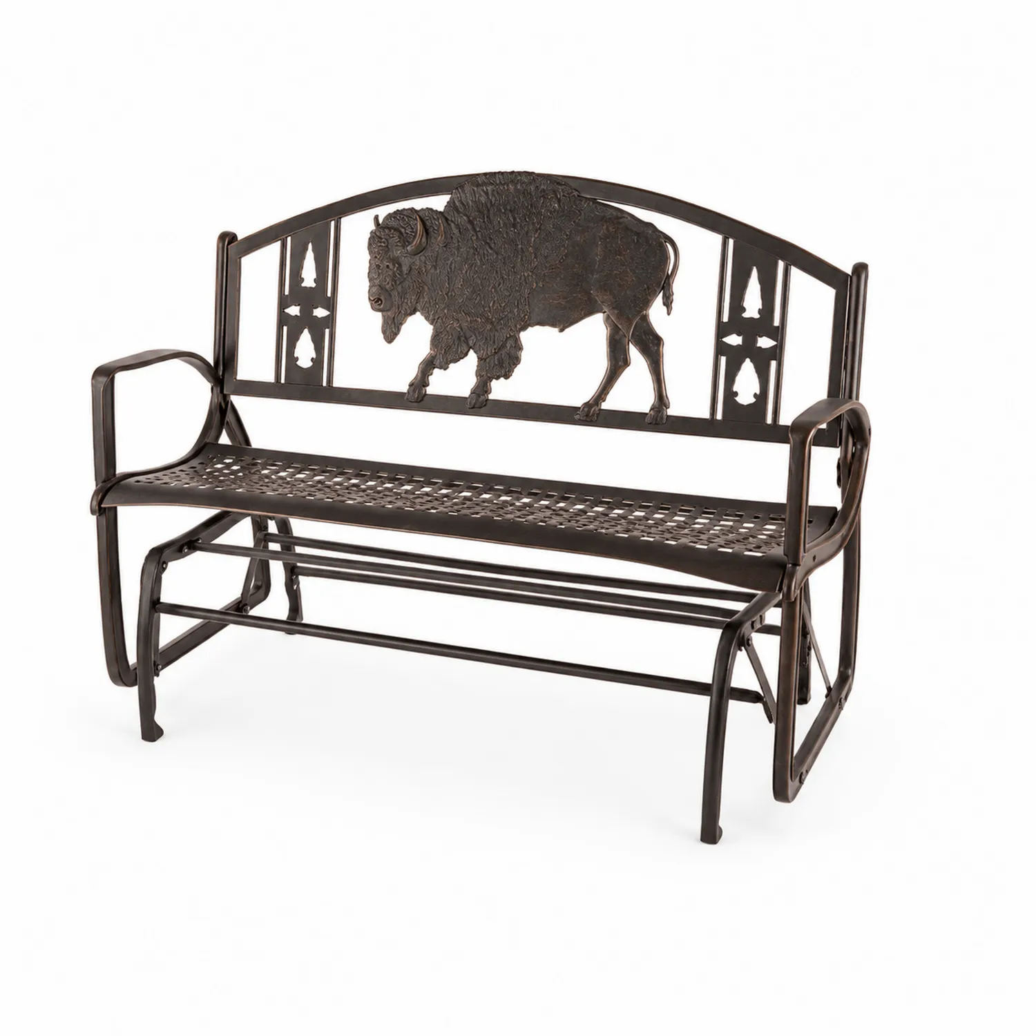 Banco deslizante de metal con diseño de bisonte-Casixorn