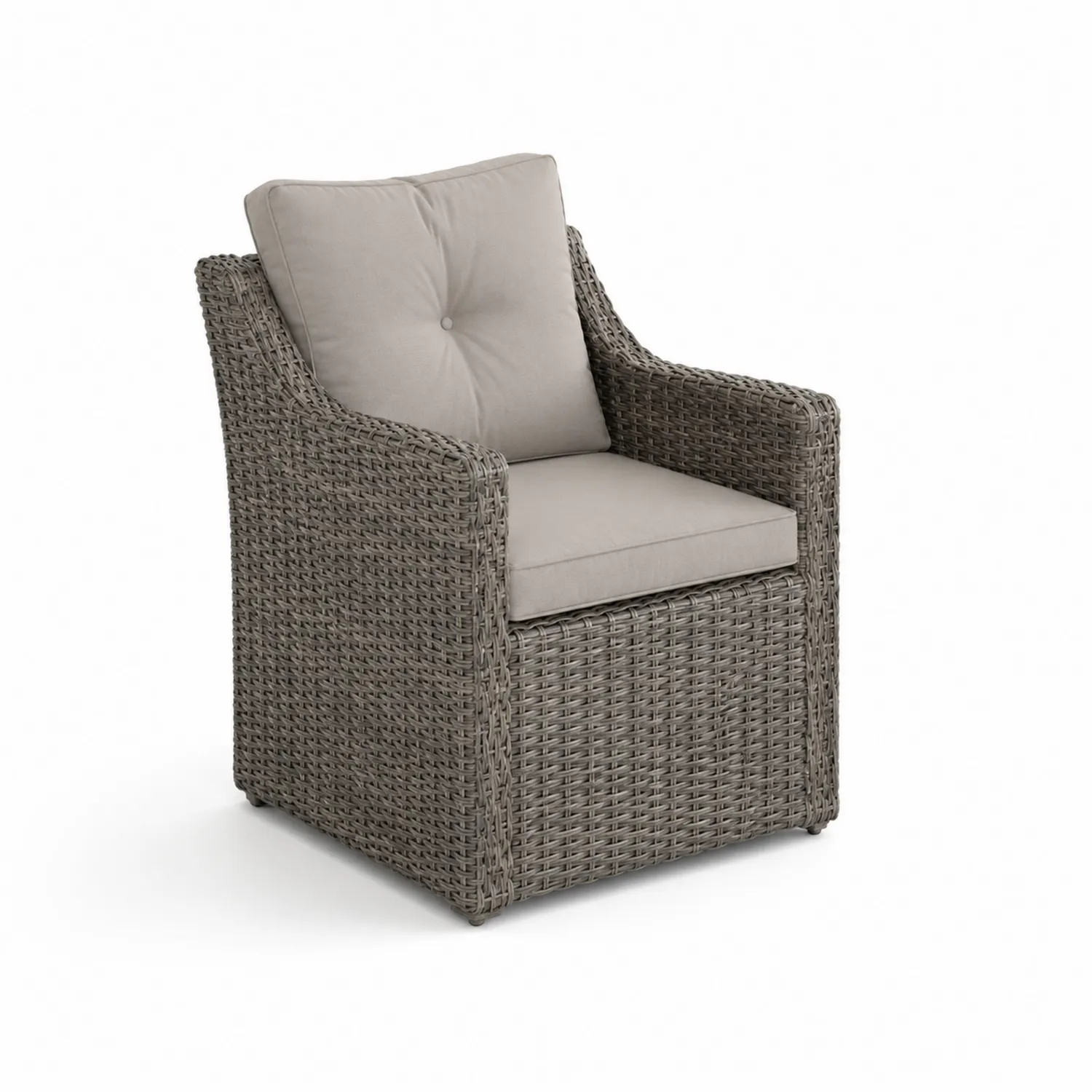 Silla de ratán sintético con cojín de espuma-Casixorn