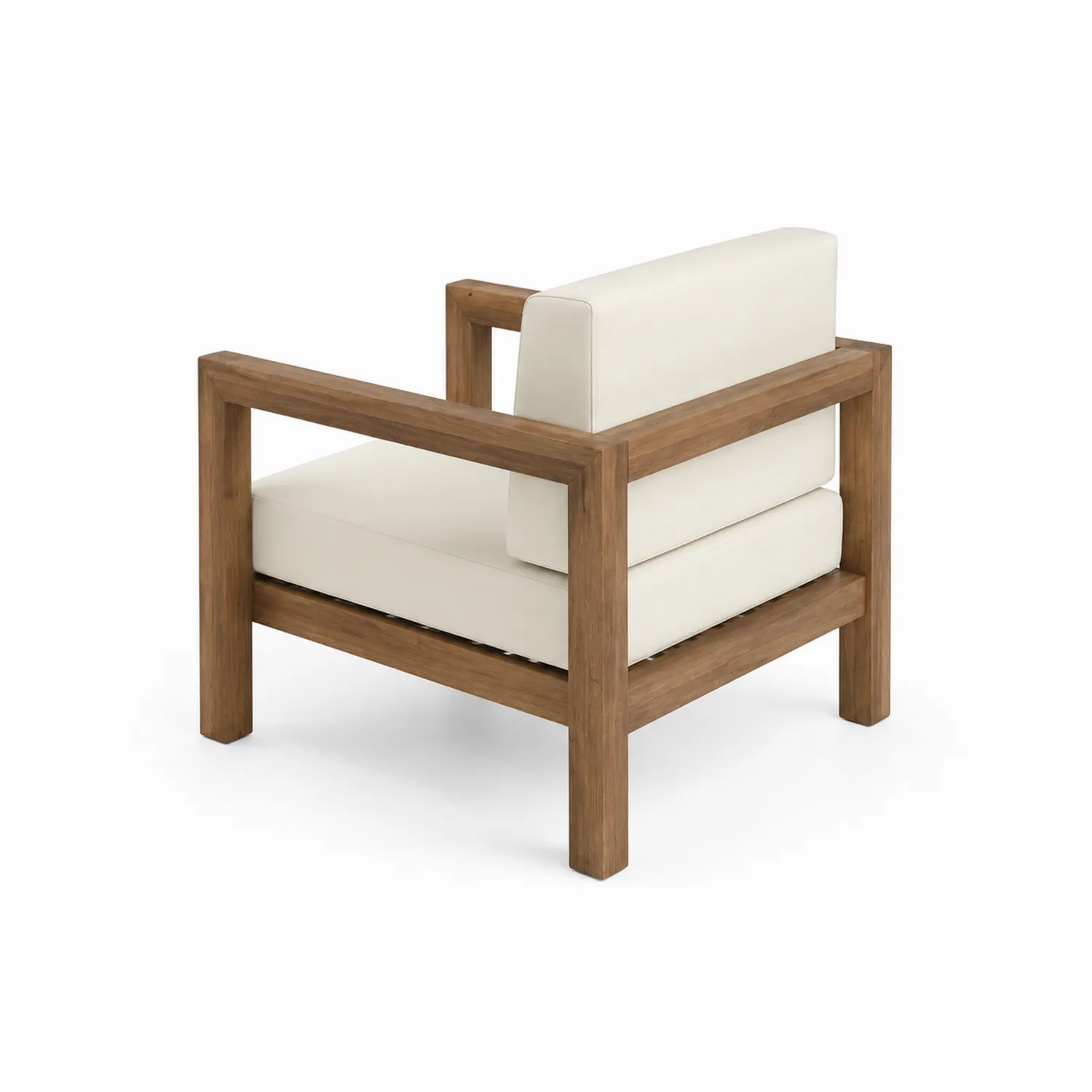 Sillón de exterior de madera con cojines de poliéster-Casixorn