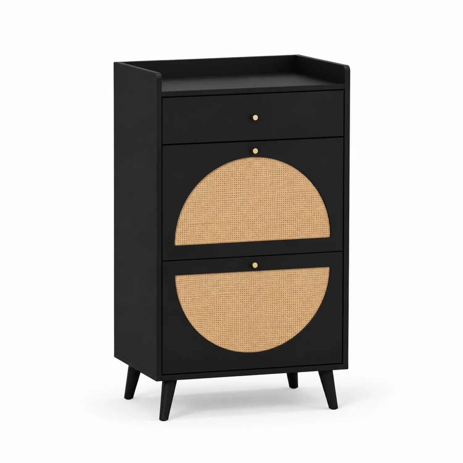 Mueble Zapatero de MDF con Detalles de Ratán-Casixorn