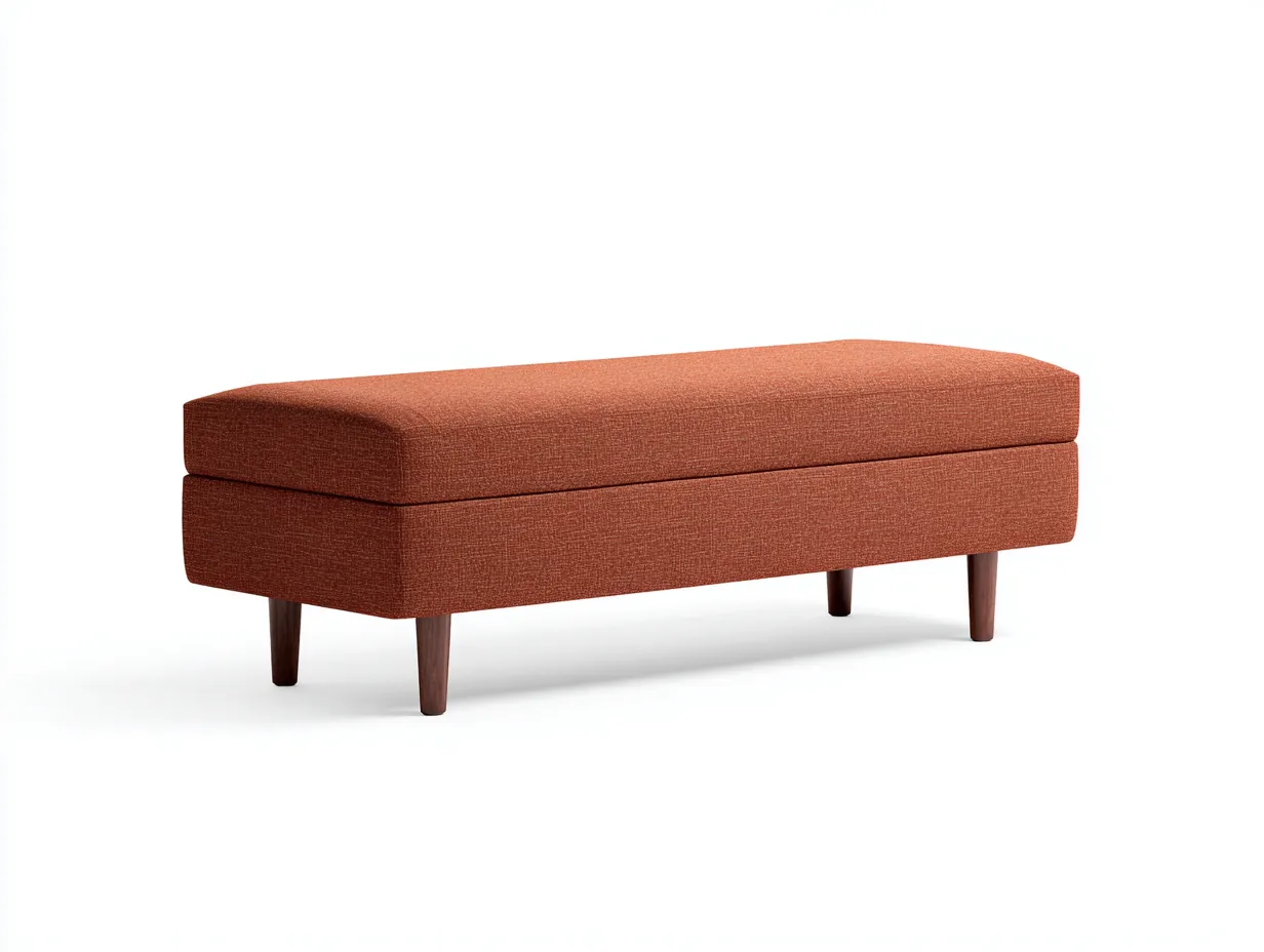 Banco 136x43x46 cm - tejido terracota - con almacenaje - para dormitorio