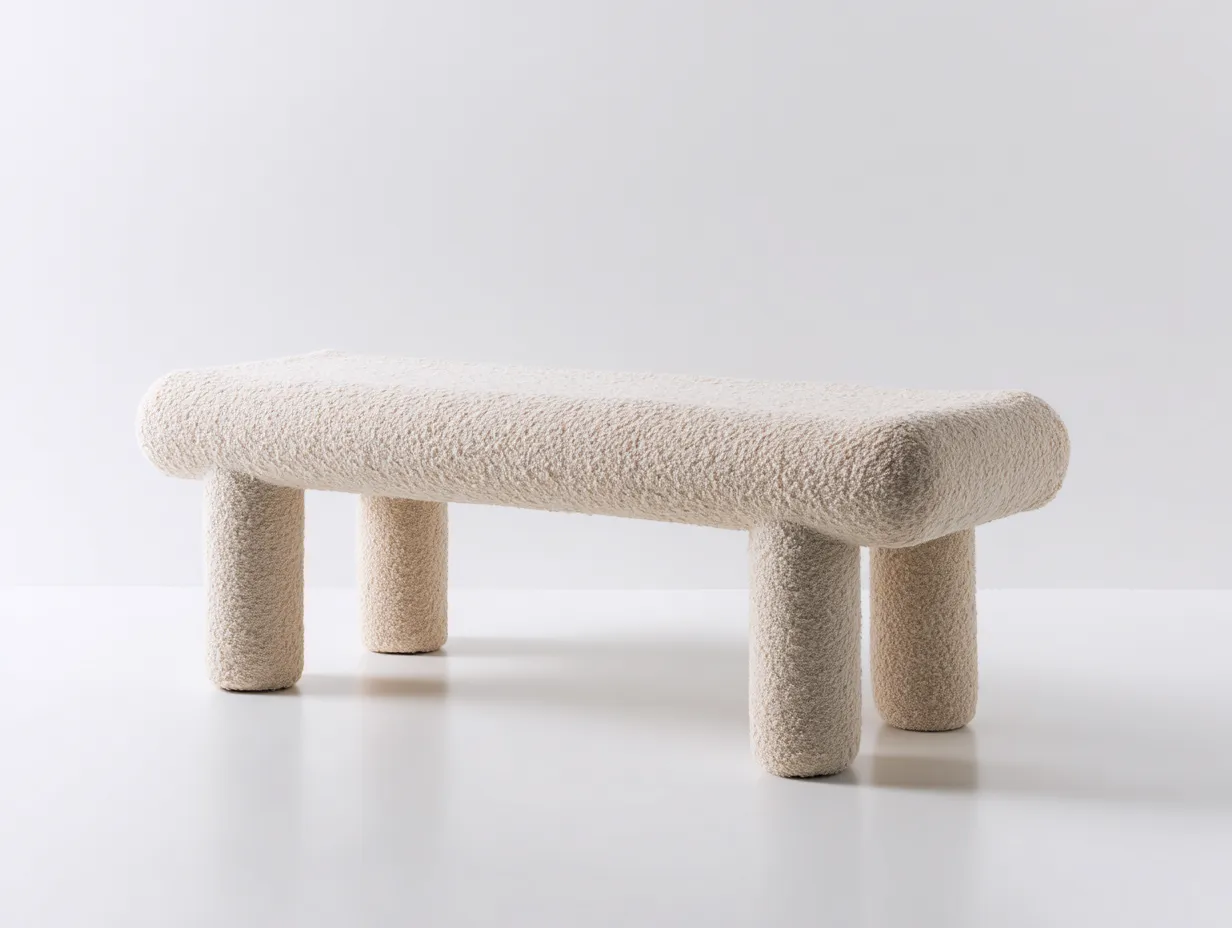 Banco 128x38x46 cm - símil piel coñac - con estructura negra - para dormitorio