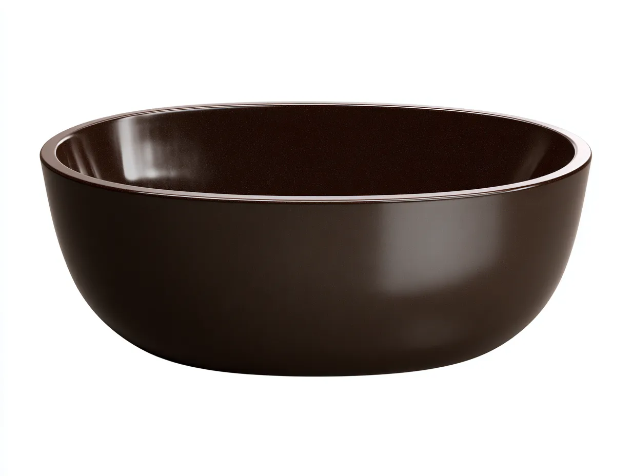 Bañera exenta 160x75x55 cm - café oscuro - acrílico brillante - para baño - estilo ovalado compacto