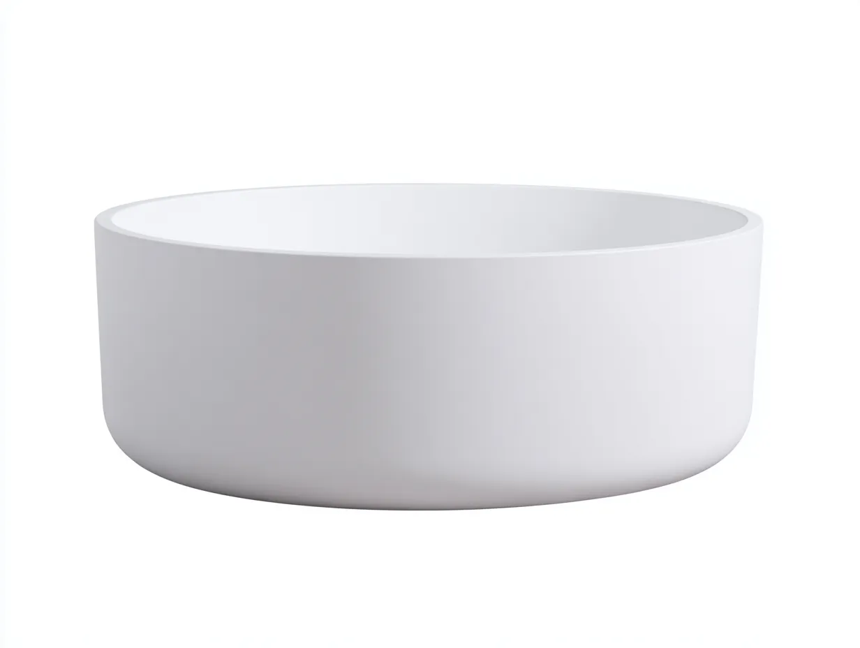 Bañera exenta 155x78x56 cm - blanco - acrílico mate - para baño - cuba cilíndrica moderna