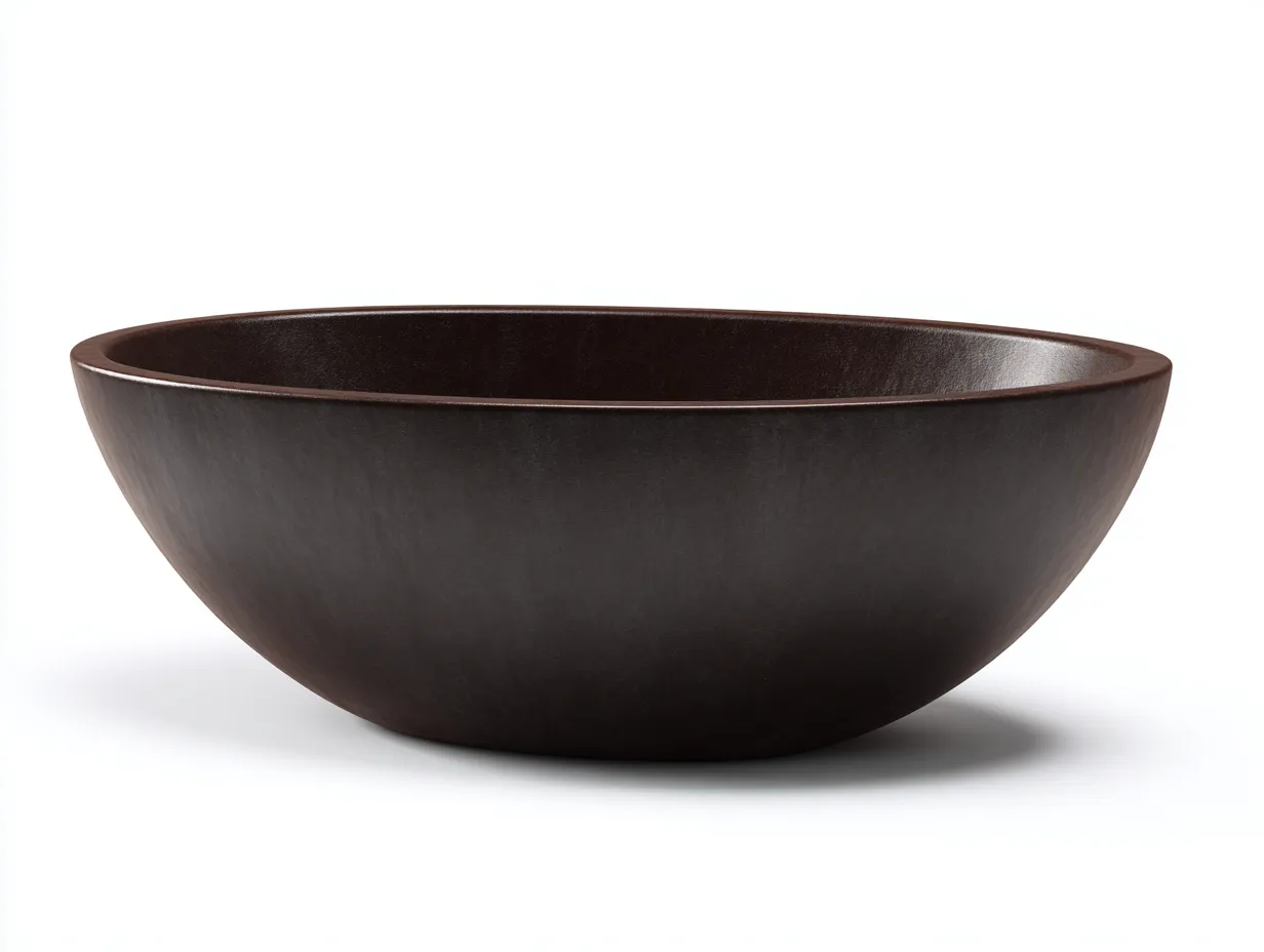 Bañera exenta 170x80x58 cm - marrón oscuro - acrílico de acabado texturizado - para baño - diseño ovalado contemporáneo