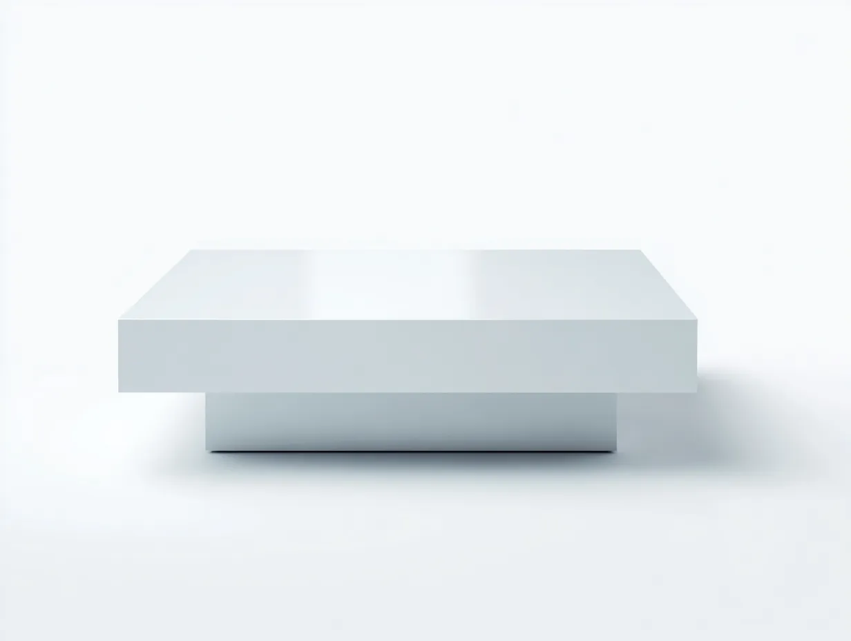 Mesa de centro 120x70x33 cm - blanco brillo - madera lacada - para salón - formato rectangular bajo