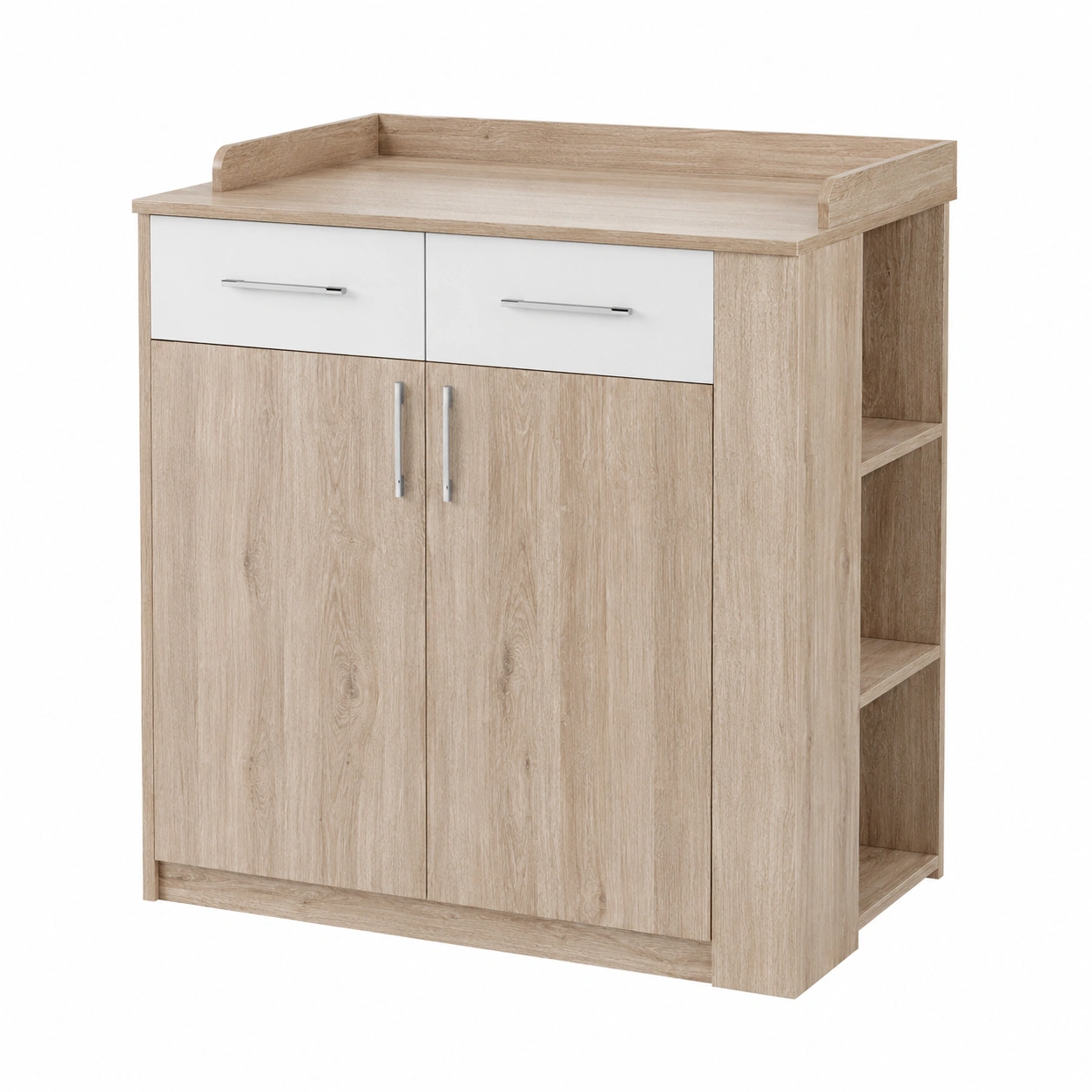 Lomadox Komplettes Babyzimmer-Set: Babybett, Kleiderschra, Wickeltisch  Regal in Eiche-Weiss-OrvelloLiving