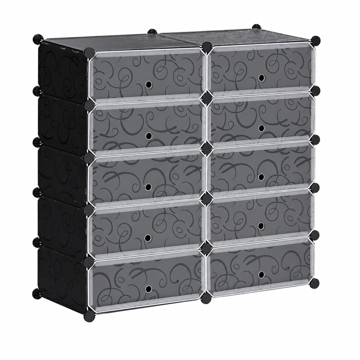 Modulares  Schuhregal mit 12 Fachern fur Flur, Schwarz-OrvelloLiving