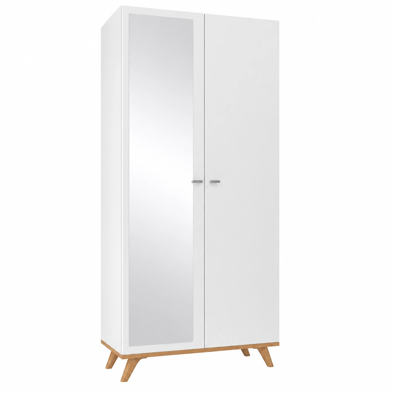 Moderne Drehturenschra Felice 5 AF in Weiss Eiche fur Diele-OrvelloLiving