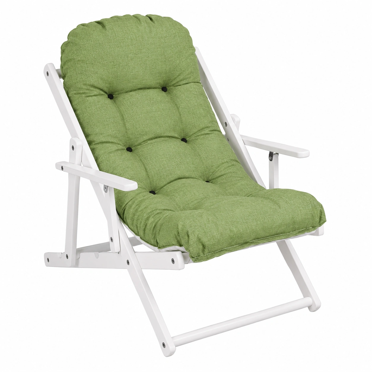 Relaxsessel mit 3-fher Verstellbarkeit, robuster weisser Rahmen, luxurios gepolstertes Kissen-OrvelloLiving